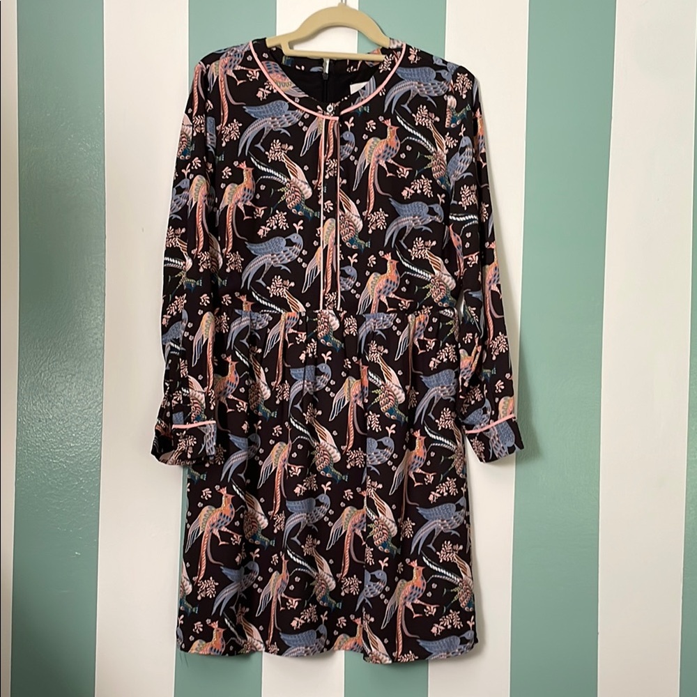 LOFT Black Floral Dress